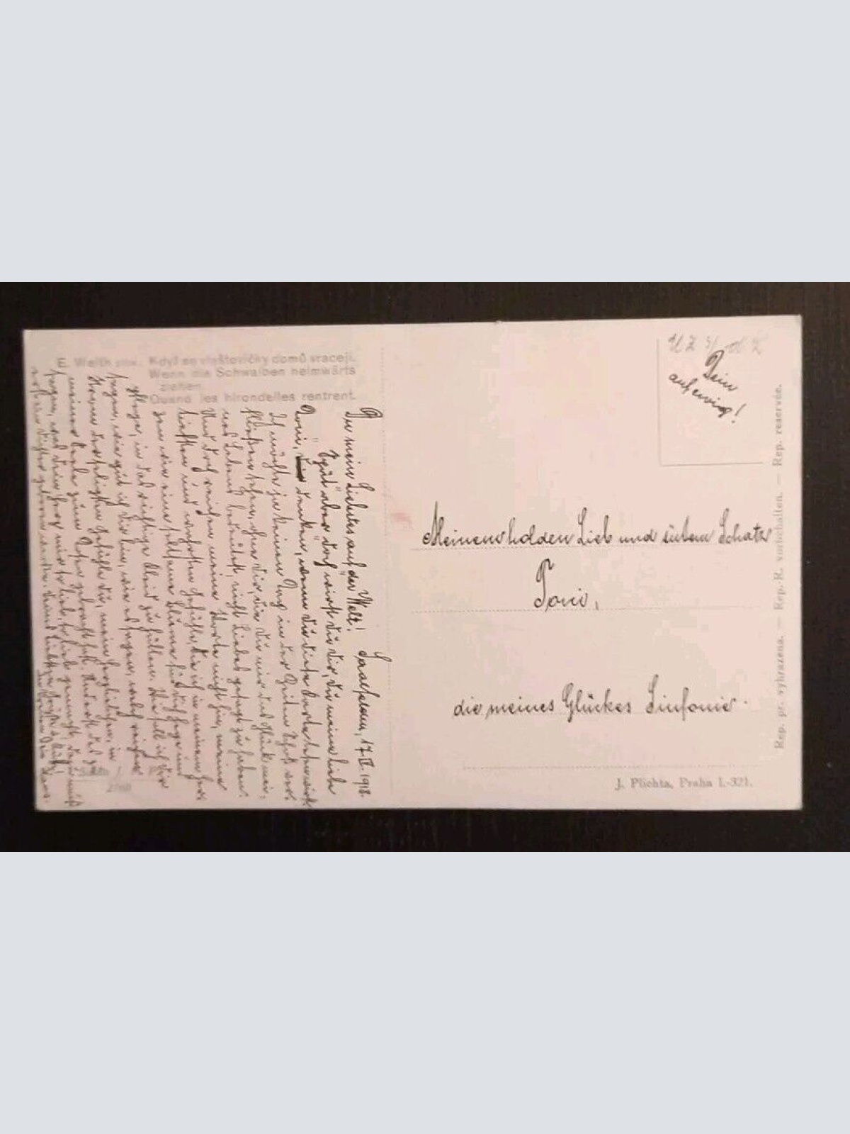 Künstlerkarte E.Weith Wenn Die Schwalben Heimwärts Ziehen 600602A Gr