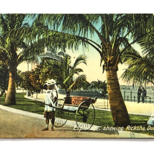 Durban - Esplanade showing Ricksha - Rickschafahrer - Südafrika 40241 TH F
