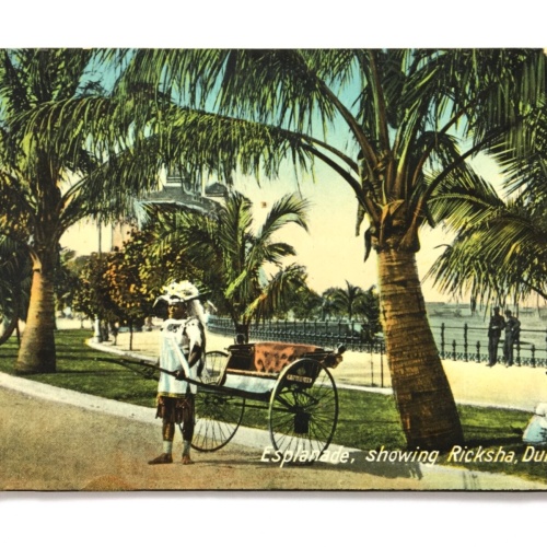 Durban - Esplanade showing Ricksha - Rickschafahrer - Südafrika 40241 TH F