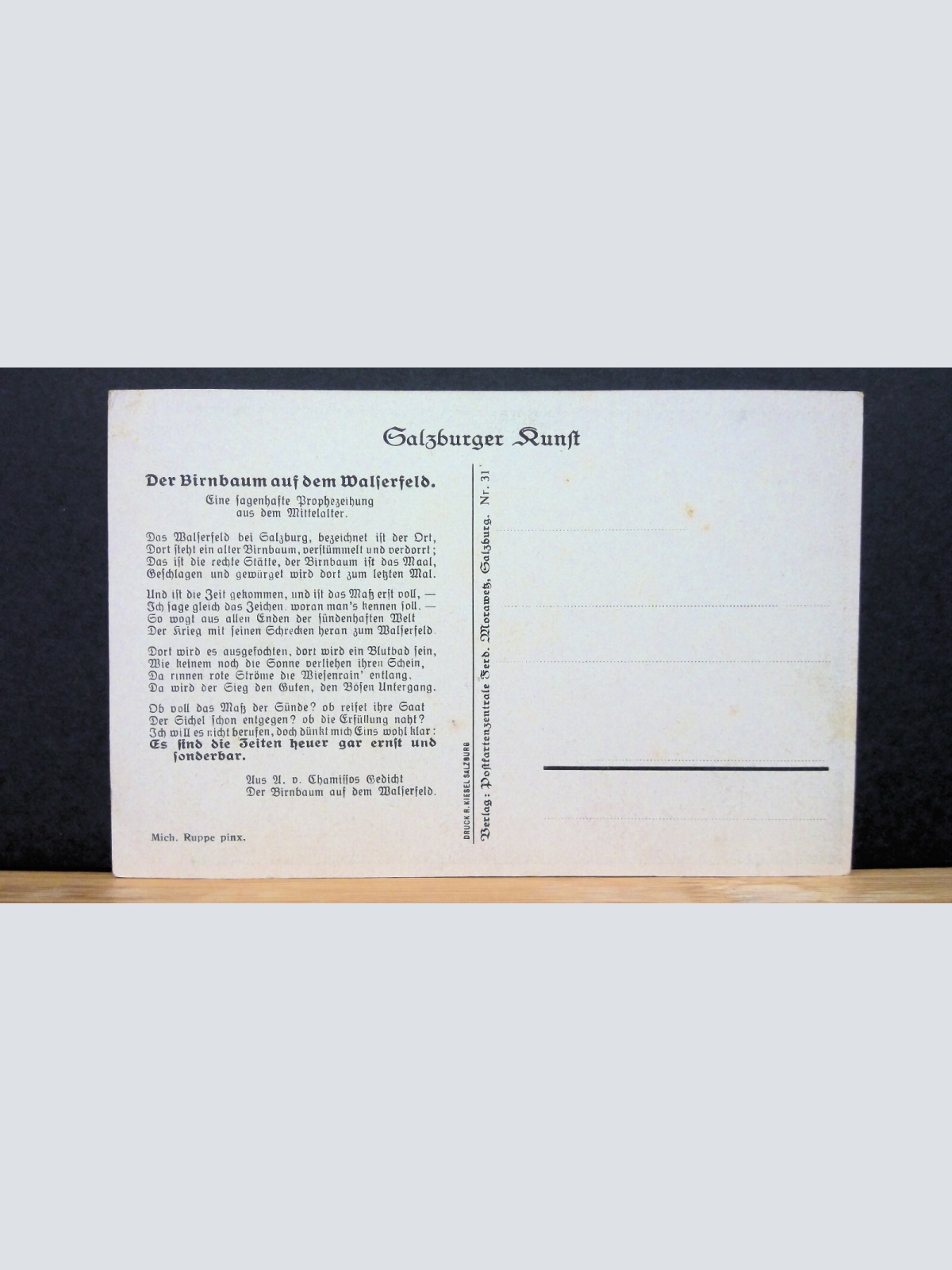 Salzburg Der Birnbaum auf dem Walserfeld Gemälde JW 650113 C