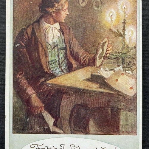 Deutscher Schulverein Frohe Weihnachten Silhouette Kerze Christbaum 400274 TH