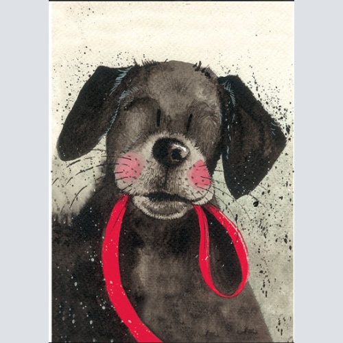 Alex Clark Karte Hund Red Lead  140x140 mm incl. Umschlag  0032