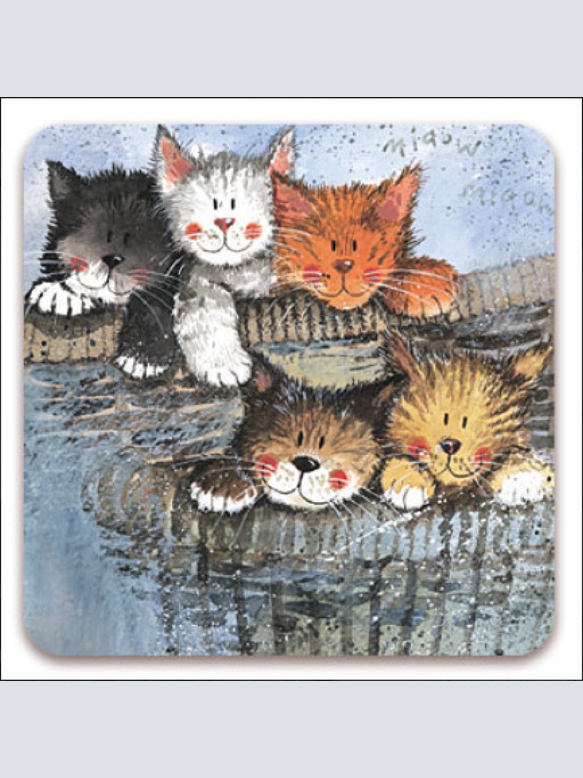 Alex Clark Karte Katzen Kittens 140x140 mm incl. Umschlag 0042