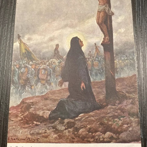 Patriotika I WK Soldaten Jesus am Kreuz Setkowicz gem.  Rotes Kreuz No 314 80136