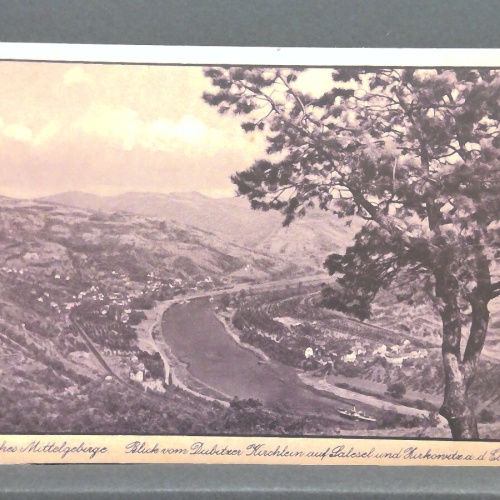 Böhmisches Mittelgebirge Blick vom Dubitzer Kirchlein auf Elbe JW 650294 C