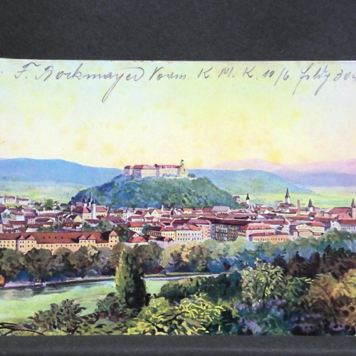 Ljubljana Laibach Slowenien Panorama Gemälde 600119A jw J
