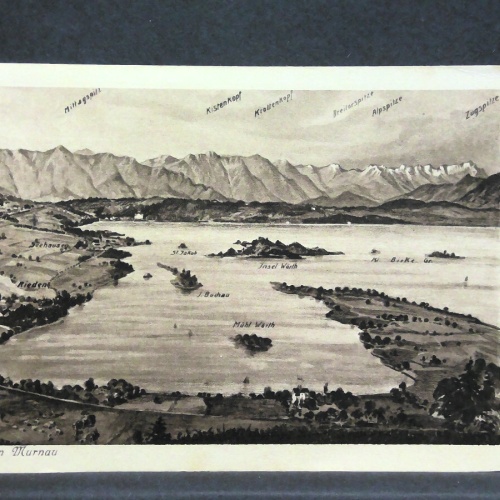 Panorama von Murnau Mittagspitz Kistenkopf Berge See 140424 jw J