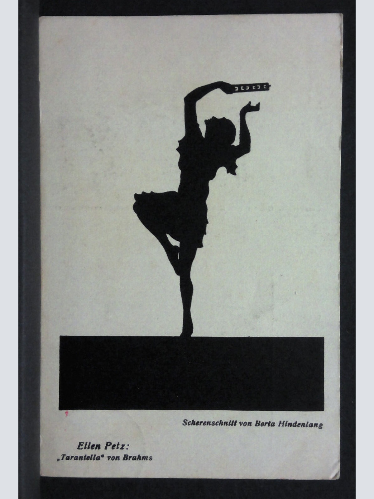 Ellen Petz Tarantella von Brahms Scherenschnitt Berta Hindenlang 400460 jw J