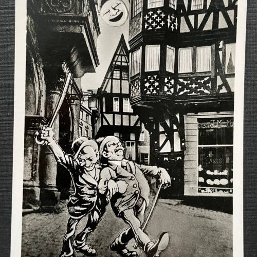 Bernkasteler Fläschchen Betrunkene Anzug Hut Stock Stadt Gasse Cartoon 401050 TH