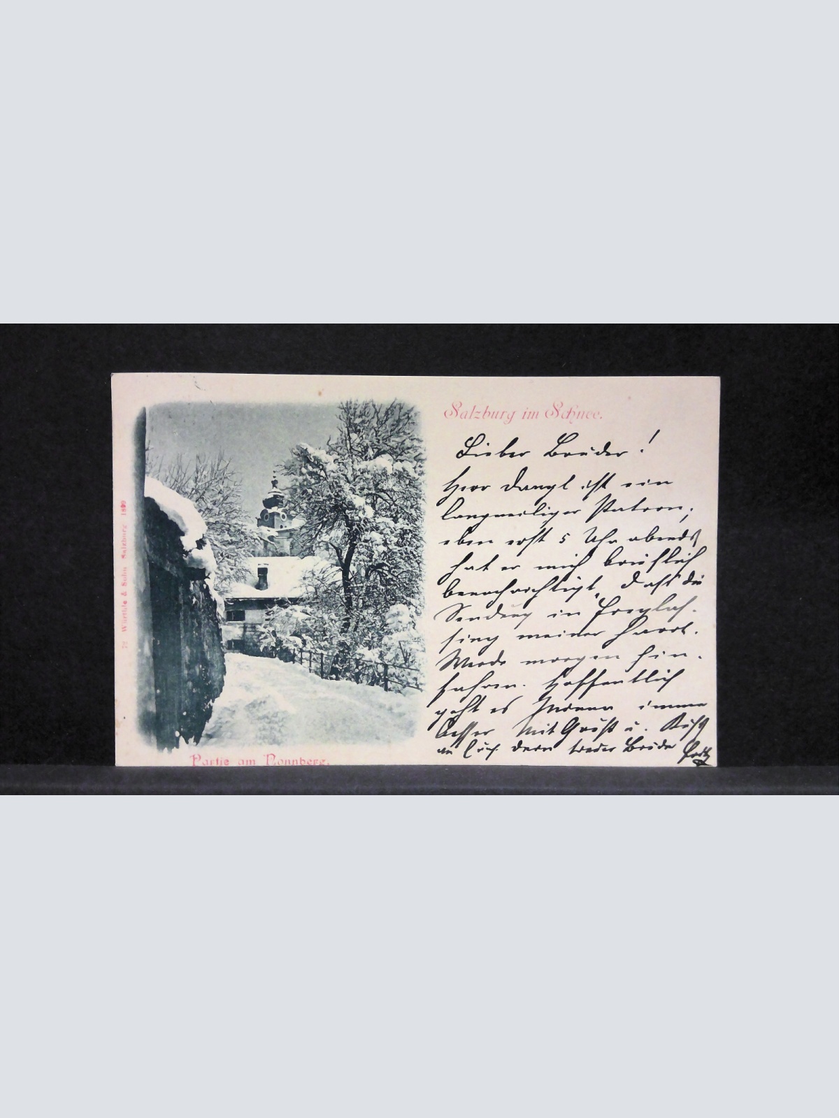 Salzburg im Schnee Winter Partie am Nonnberg JW165583