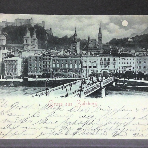 Gruss aus Salzburg Stadtbrücke Mondkarte JW5866