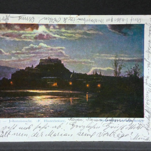Salzburg Johannisnacht Mondkarte Künstlerkarte F Hinterholzer JW5736