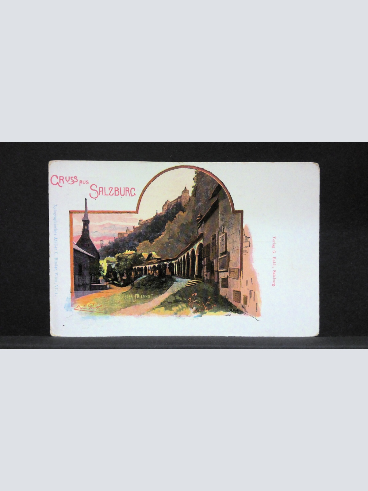 Gruss aus Salzburg Friedhof St Peter Zeichnung JW165783