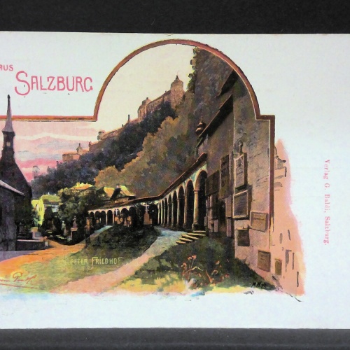 Gruss aus Salzburg Friedhof St Peter Zeichnung JW165783