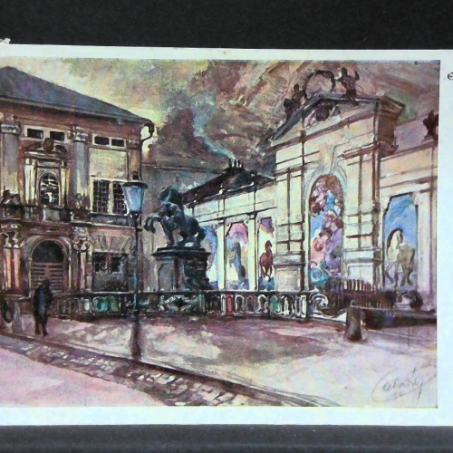 Gruss aus Salzburg Alte Pferdeschwemme Zeichnung JW165788