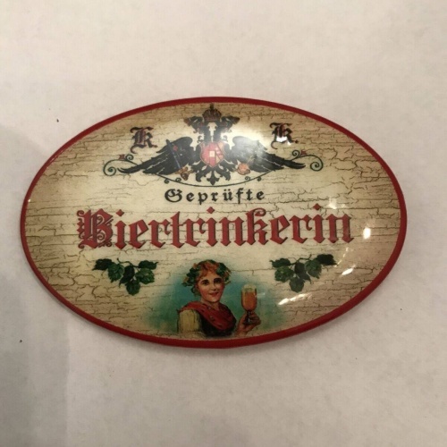 K&k nostalgie flaschenöffner magnetisch biertrinkerin 7x4,5cm