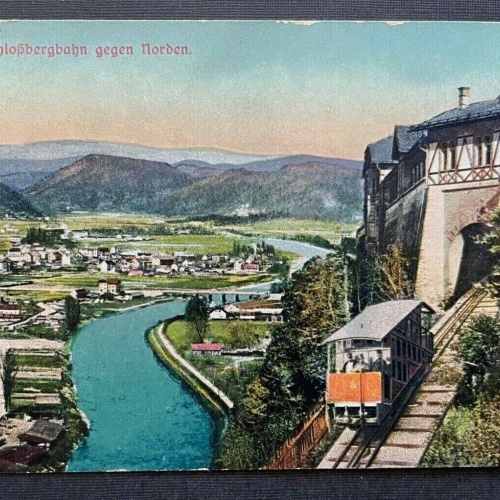 Graz schloßbergbahn g.norden stadt zug mur fluss steiermark österreich 402375 th