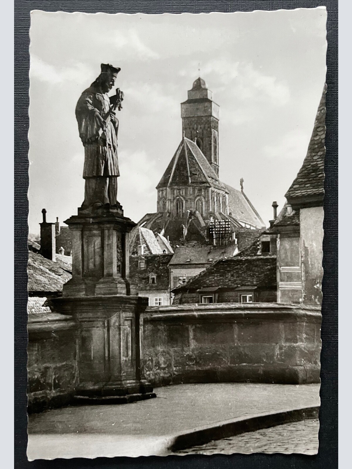 Bamberg Block n.d. Ob.Pfarre Kirche Stadt Statue Bayern Deutschland 401021 A