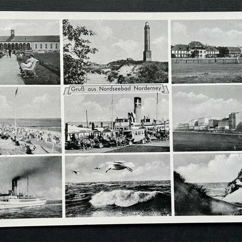 Gruß aus Nordseebad Norderney Collage Hafen Niedersachsen Deutschland 401005 A