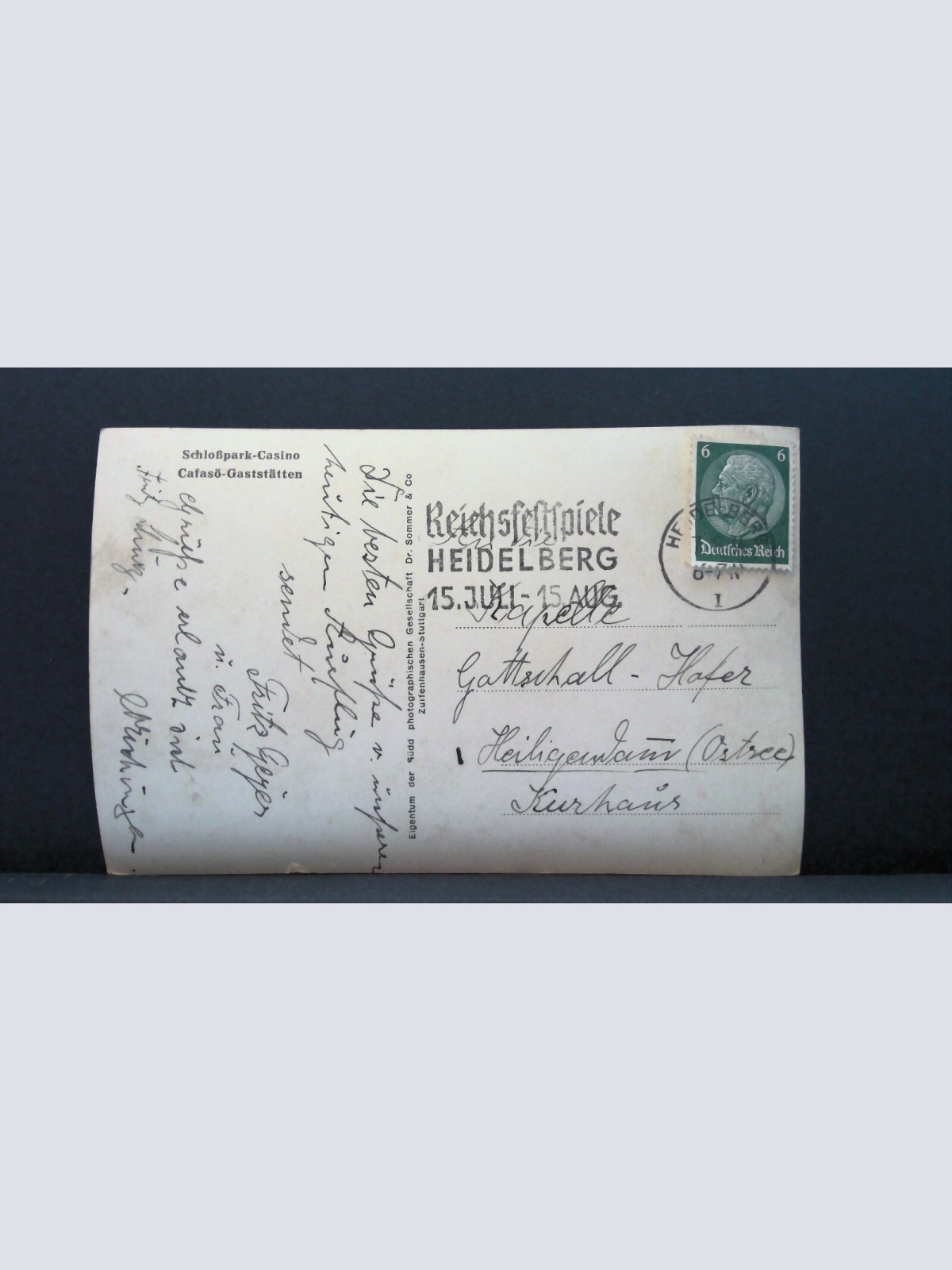 Schloßpark Casino Cafasö-Gaststätten JW 650260 C