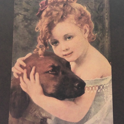 Treue Freundschaft Porträt Kind mit Hund JW 650462 C