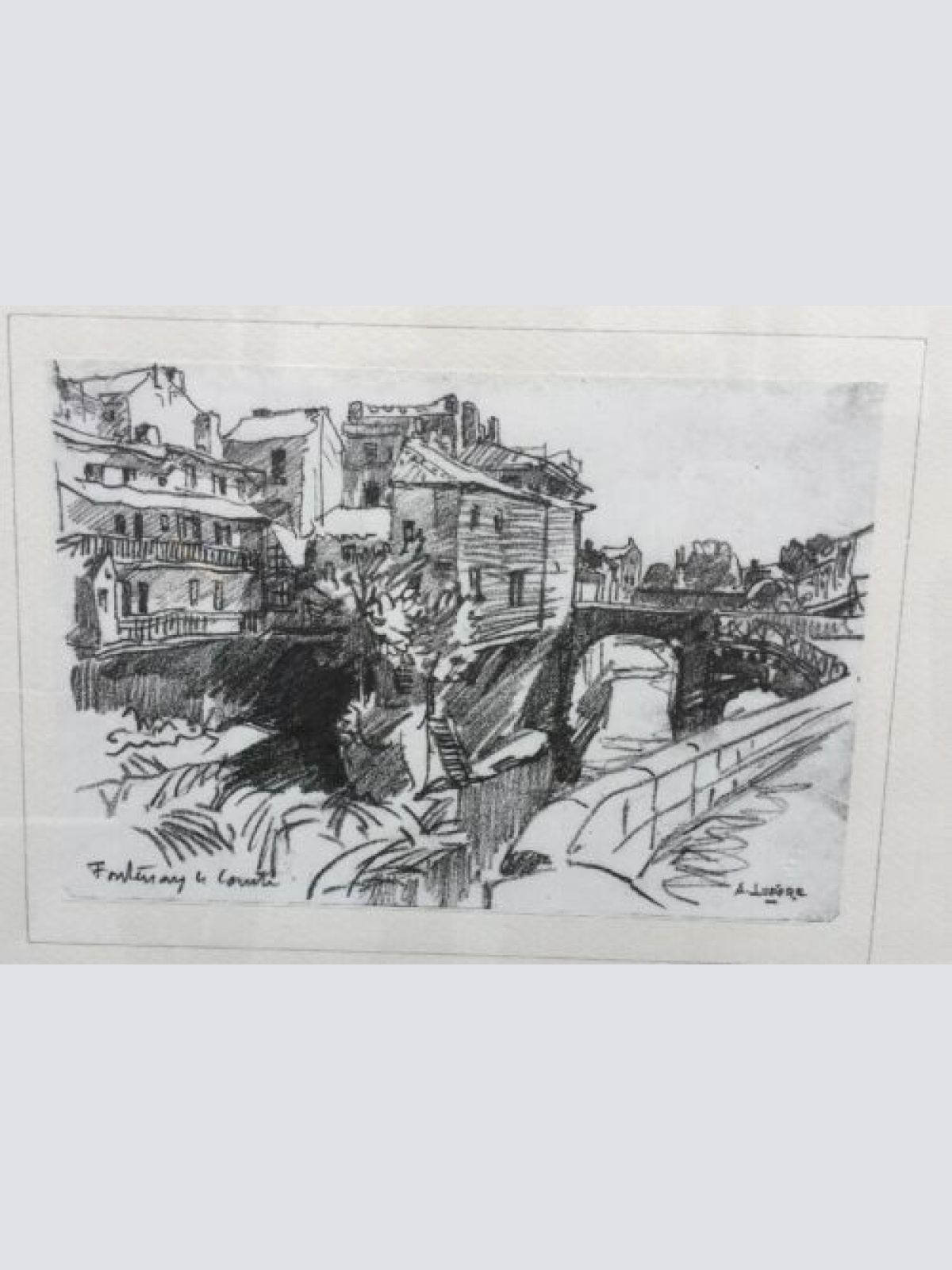 Auguste Lepere Fontenay le Comte Lito 1912   gerahmt 46.5 X  35.5 cm 14540