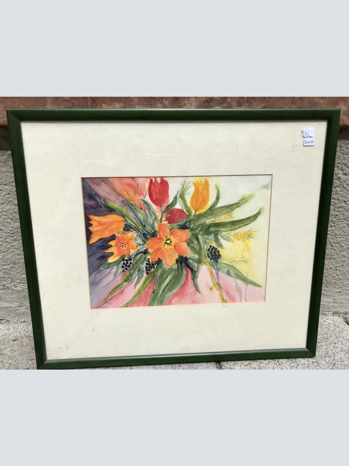 Blumen Bild, Malerei, Inkl Rahmen 52x45cm (300035)