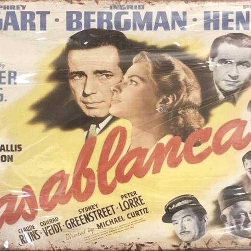 Nostalgie Vintage Retro Blechschild "Casablanca Humphrey Bogart" 30x20    900207