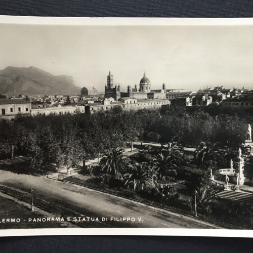 Palermo Panorama Statua di Filippo V. Stadt Statue Sizilien Italien 400859 TH A