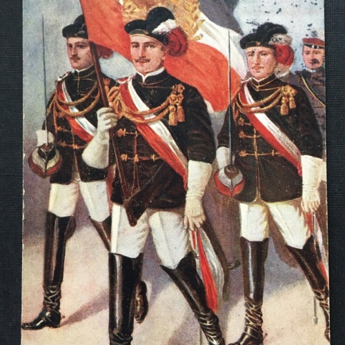 Die Drei Chargierten Uniform Fahne Degen Studentenverbindung Soldaten 400886 TH