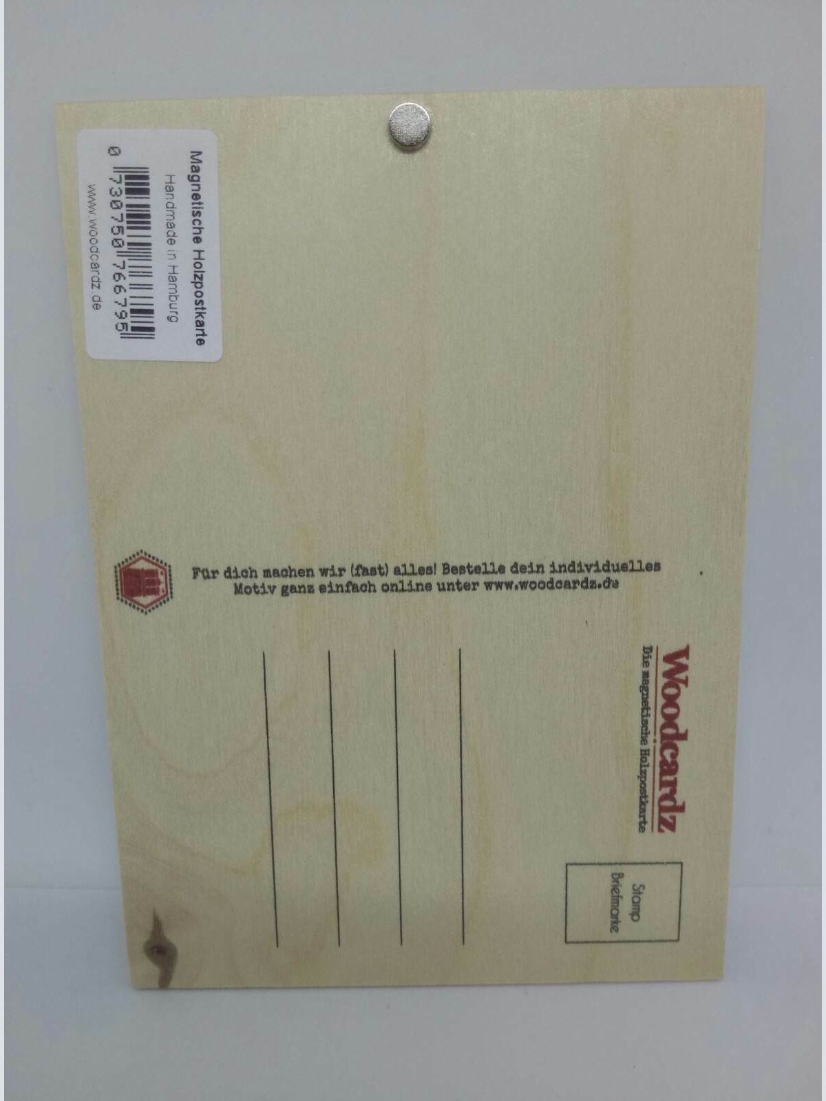 Holzpostkarte magnetisch Hausordnung Spruch s. Bild 14x10 Birkenholz 50292