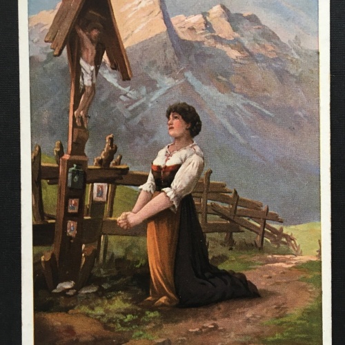 Völkerkrieg 1914/15 Frau Kreuz Gedicht Soldat Militär Krieg 400876 TH A