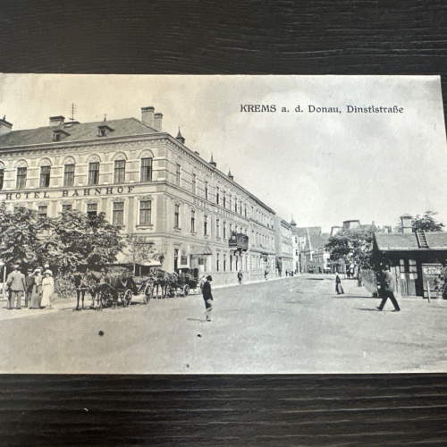 Krems an der Donau Dinstlstraße Bahnhof Pferdefuhrwerk Niederösterreich D 3168