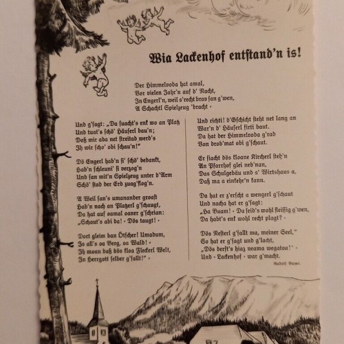 Wia Ladenhof entstand'n is Engerl Kirche Dorf 600571A gr D