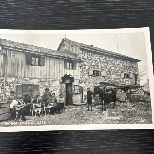 Simonyhütte Hallstätter Gletscher Pferd Personen Hallstatt Oberösterreich 2390 D