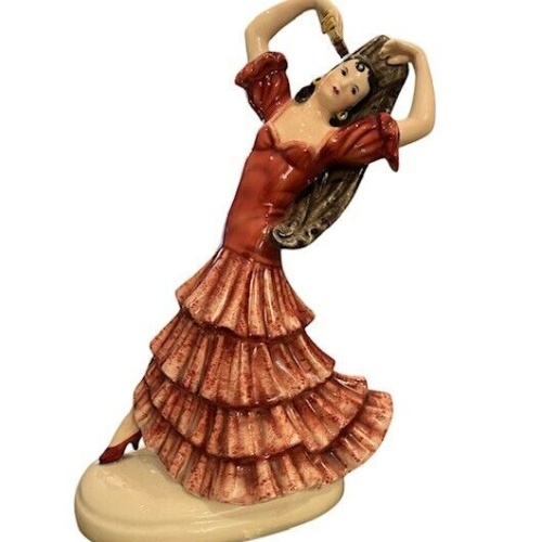 Porzellanfigur  Keramos Wien Tänzerin um 1940 H/B/T 30x20x13cm  A01