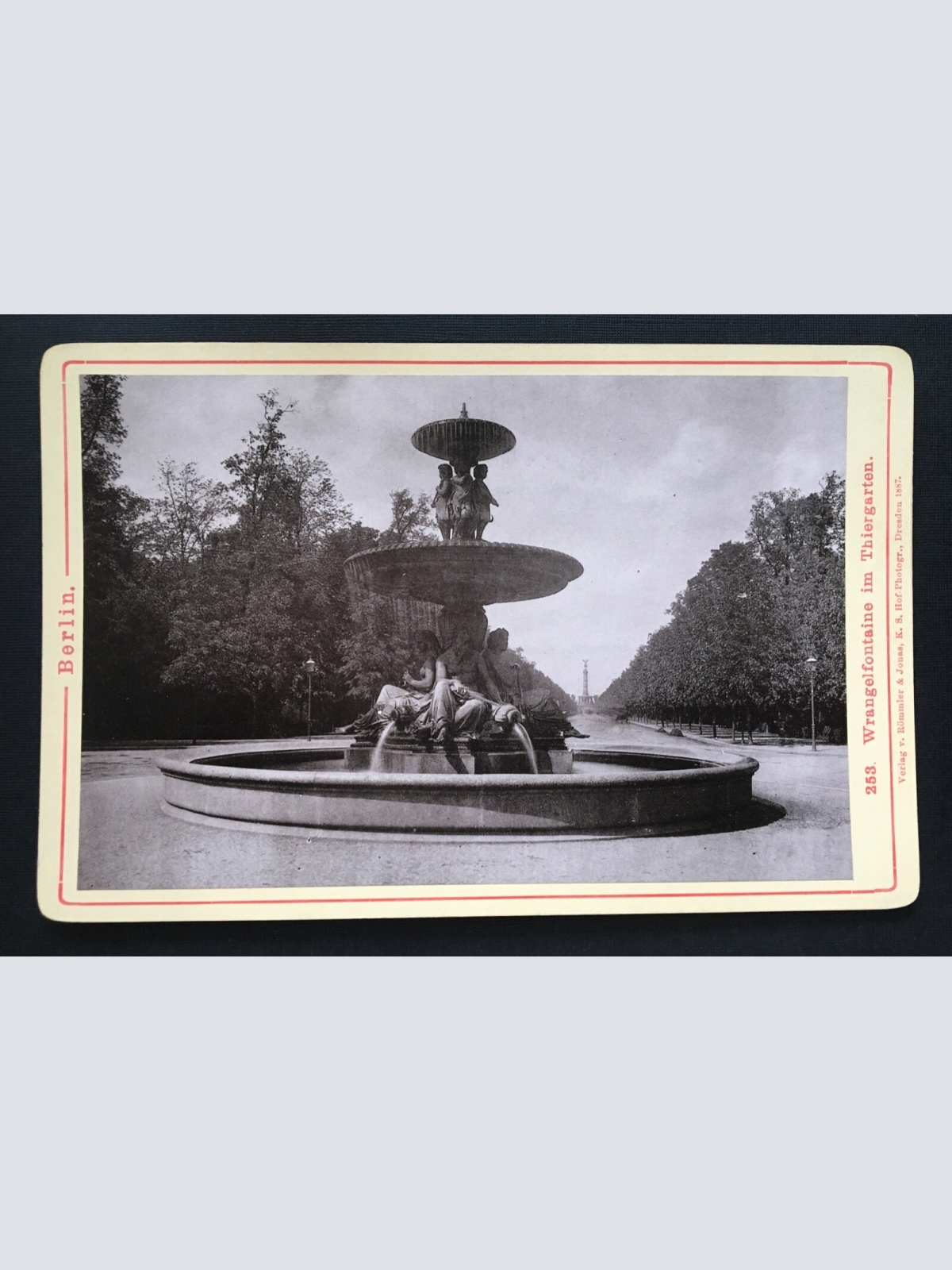 Foto Berlin Wrangelfontaine Thiergarten Brunnen Statue ca.10,7x16,6cm 400930 TH