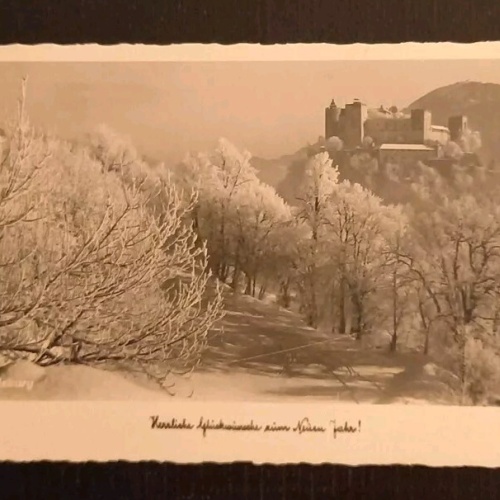 Salzburg Festung Schnee Glückwünsche Zum Neuen Jahr 600214A gr K
