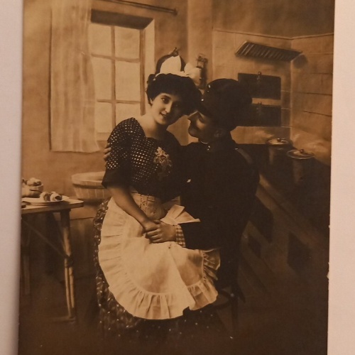 Liebespaar Soldat mit Frau Künstlerkarte 600603A gr D