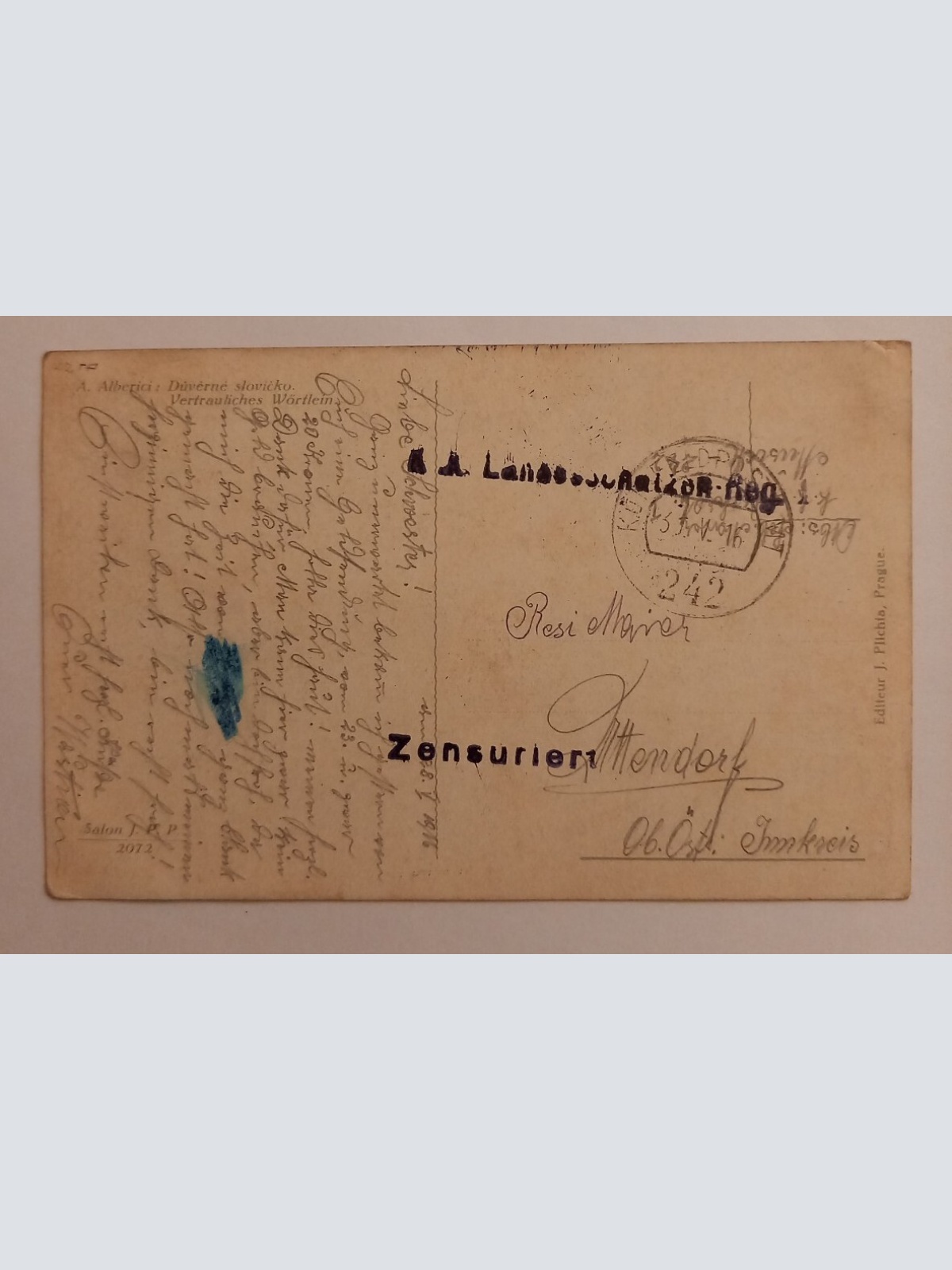 Künstlerkarte Vertrauliches Wörtlein 500090A gr D