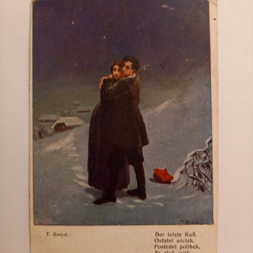 Künstlerkarte Der letzte Kuss 500088A gr D