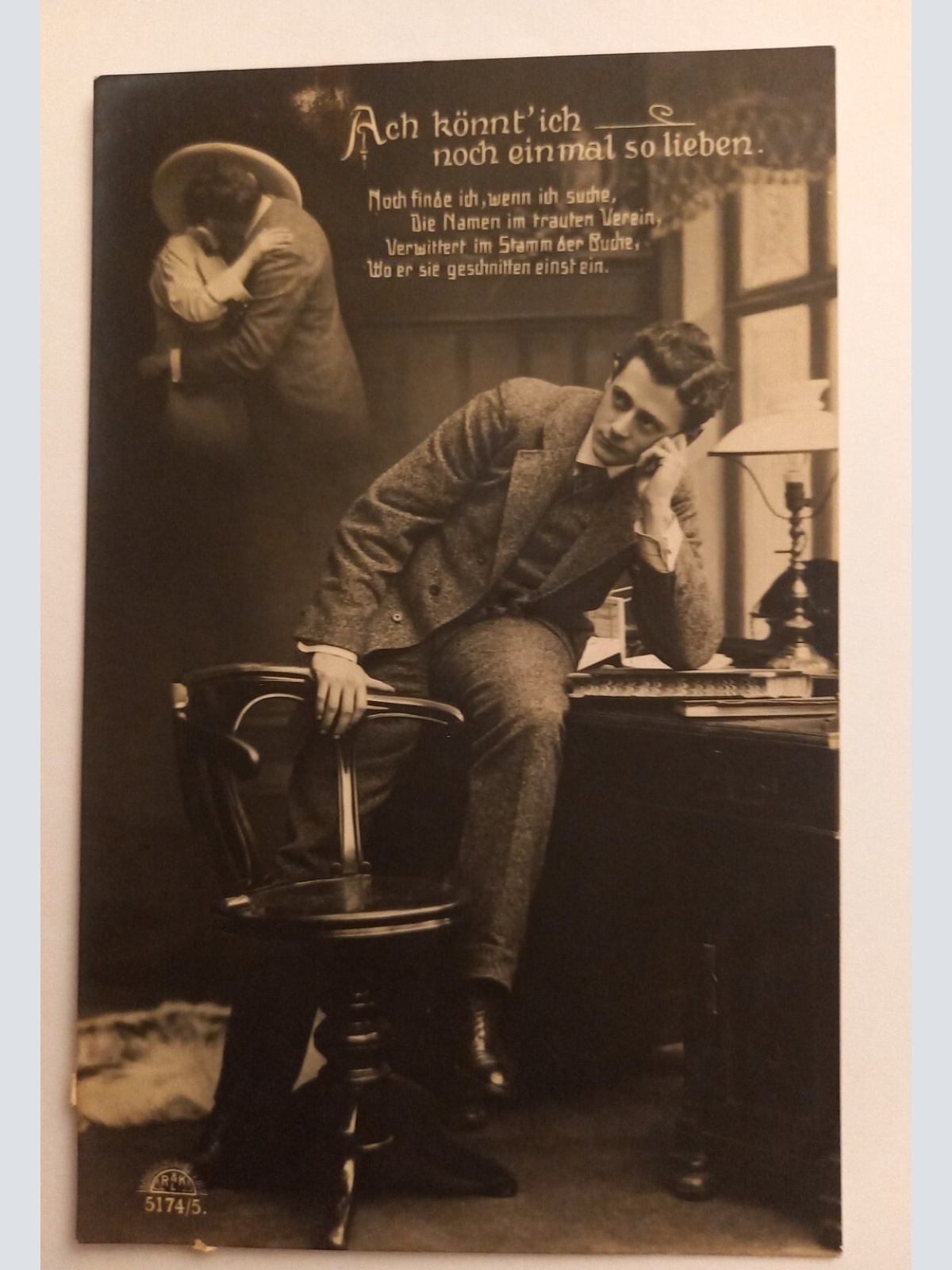 Spruch Karte Liebe Romantik Ach könnt ich noch einmal so lieben 500092A gr D