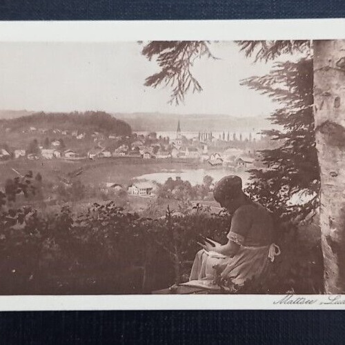 Salzburg Mattsee Ludwigshöhe Frau mit Buch 600243A gr