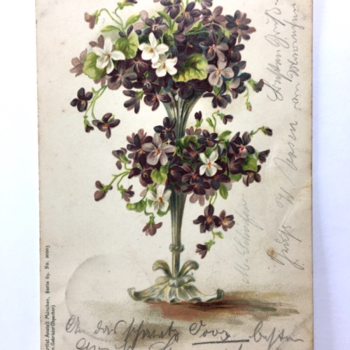 Veilchen - Blumenstrauß Blumenstock - Künstlerkarte 110051 TH