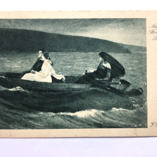 Auf dem Strome des Lebens (G.Tyrahn) - Frauen im Boot - Künstlerkarte 110060 TH