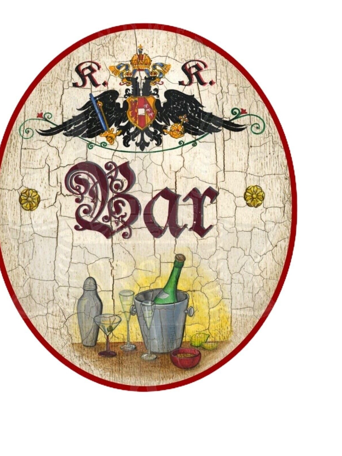 KuK Nostalgie Holzschild Bar Schild (Größe: 14x17)