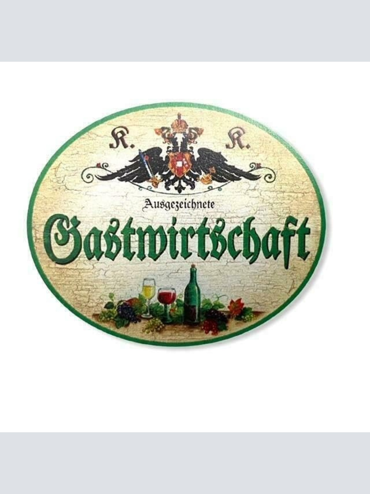 KuK Nostalgie Holzschild ausgezeichnete Gastwirtschaft (Größe: 28x34)