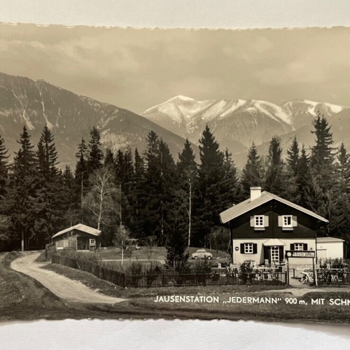 Jausenstation Jedermann 900m Schneeberg Berg Hütte Niederösterreich 8412 K TH