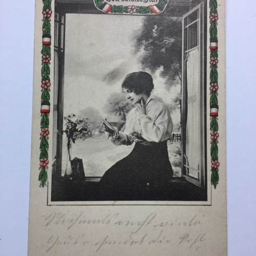 Gott schütze Dich - Frau vor Fenster 514