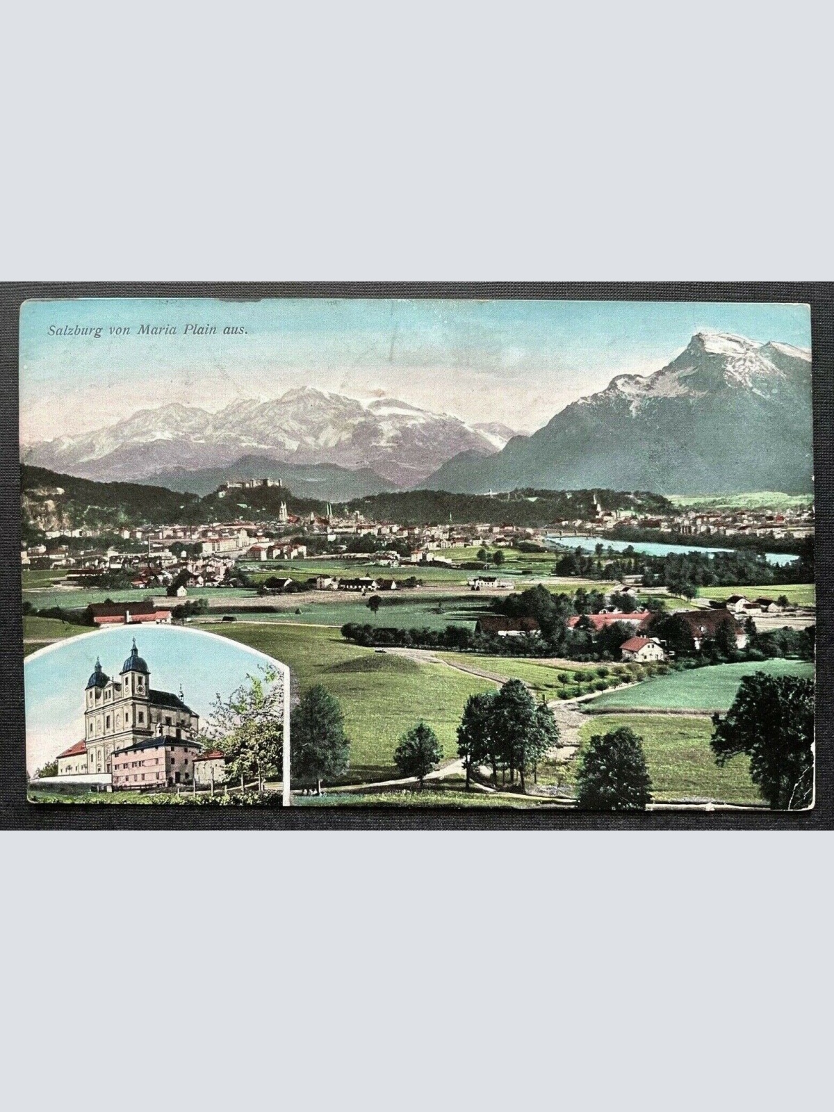 Salzburg v. Maria Plain Stadt Festung Burg Wallfahrtskirche Österreich 410805 TH